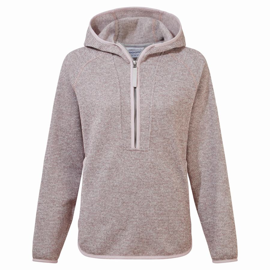 Jerséis Craghoppers Elena Encapuchado Half Zip Mujer Rosas | SDE575HC