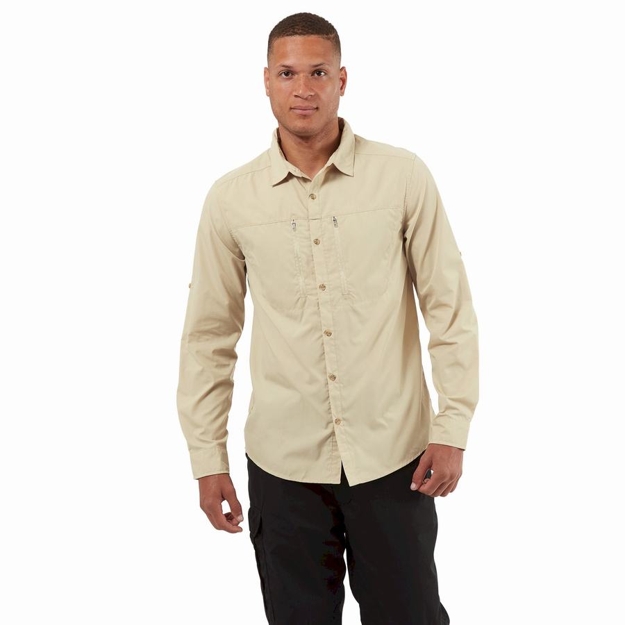 Camisas Craghoppers Kiwi Boulder Long Sleeved Hombre Beige | DAN8568TT