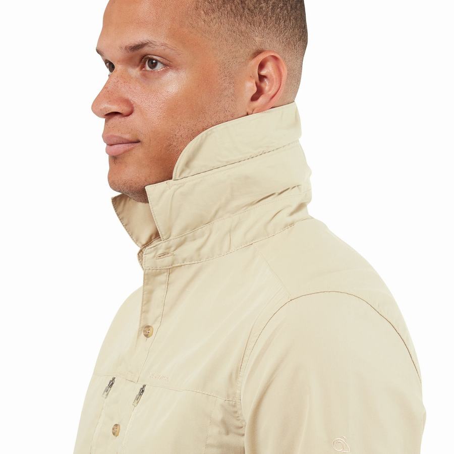 Camisas Craghoppers Kiwi Boulder Long Sleeved Hombre Beige | DAN8568TT