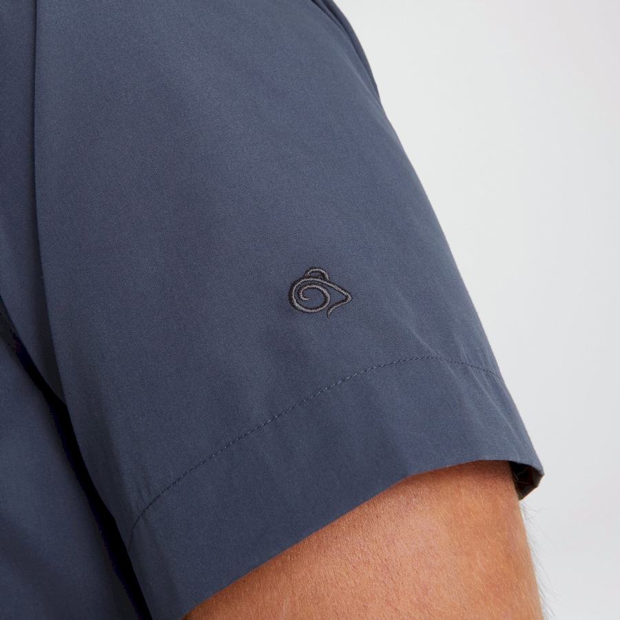 Camisas Craghoppers Kiwi Corta Sleeved Hombre Azules | QKK3529SM