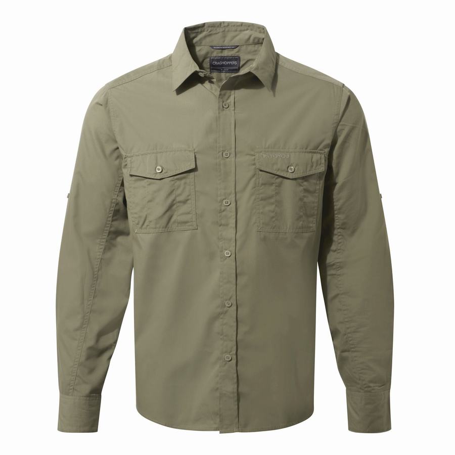 Camisas Craghoppers Kiwi Long-Sleeved Hombre Verdes | UYZ5587RC