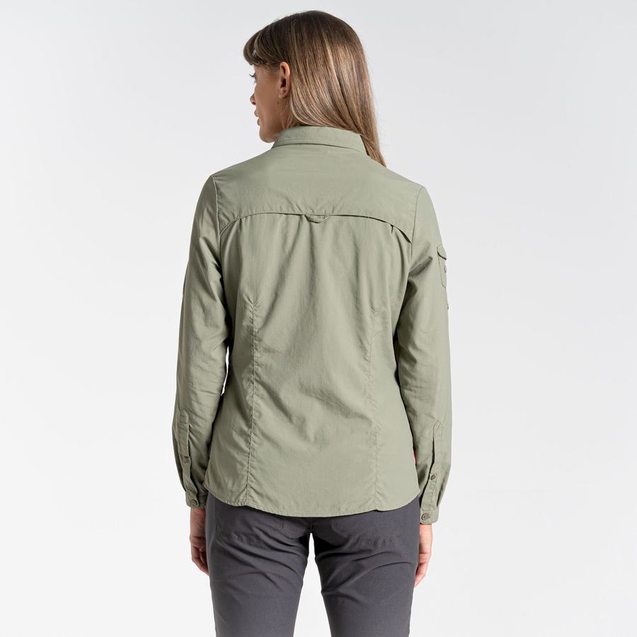 Camisas Craghoppers NosiLife Adventure II Long Sleeved Mujer Verdes Oscuro | SXO8866BB