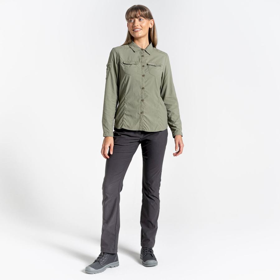 Camisas Craghoppers NosiLife Adventure II Long Sleeved Mujer Verdes Oscuro | SXO8866BB