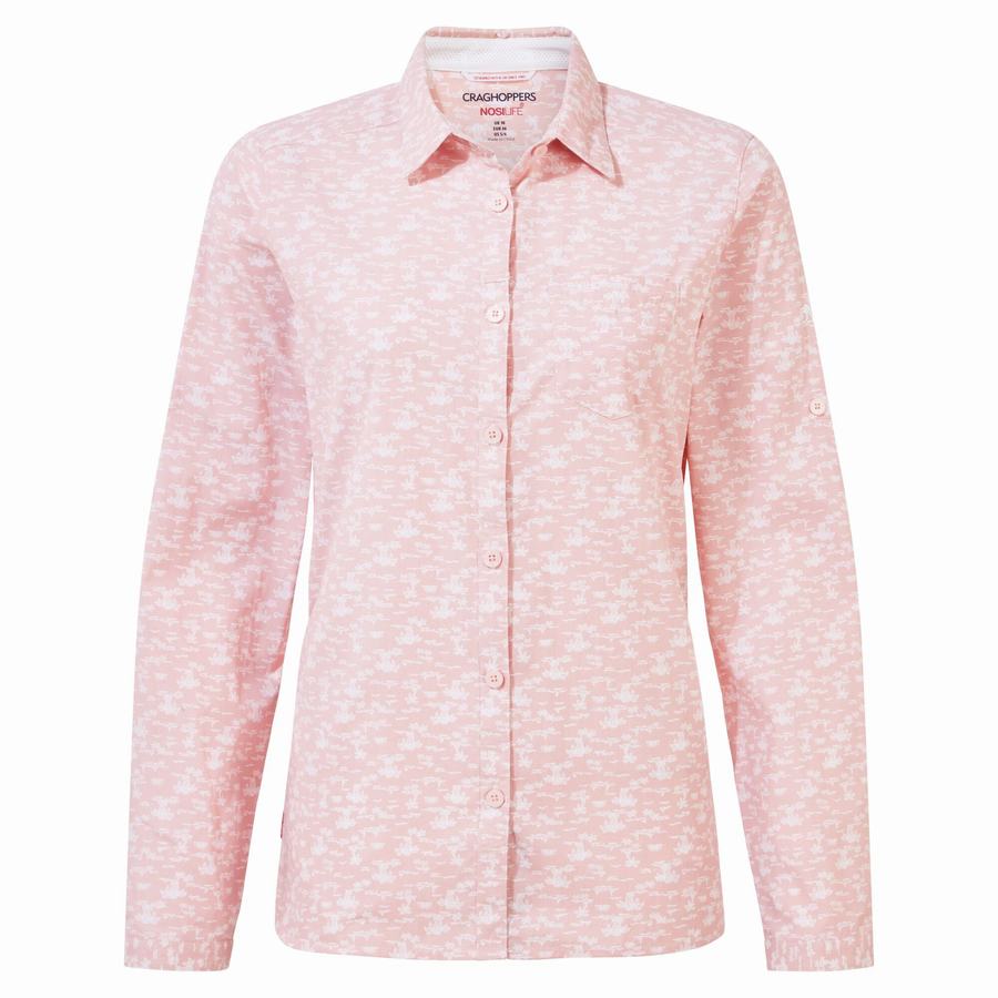 Camisas Craghoppers NosiLife Callo Long Sleeved Mujer Rosas | RXY106GM