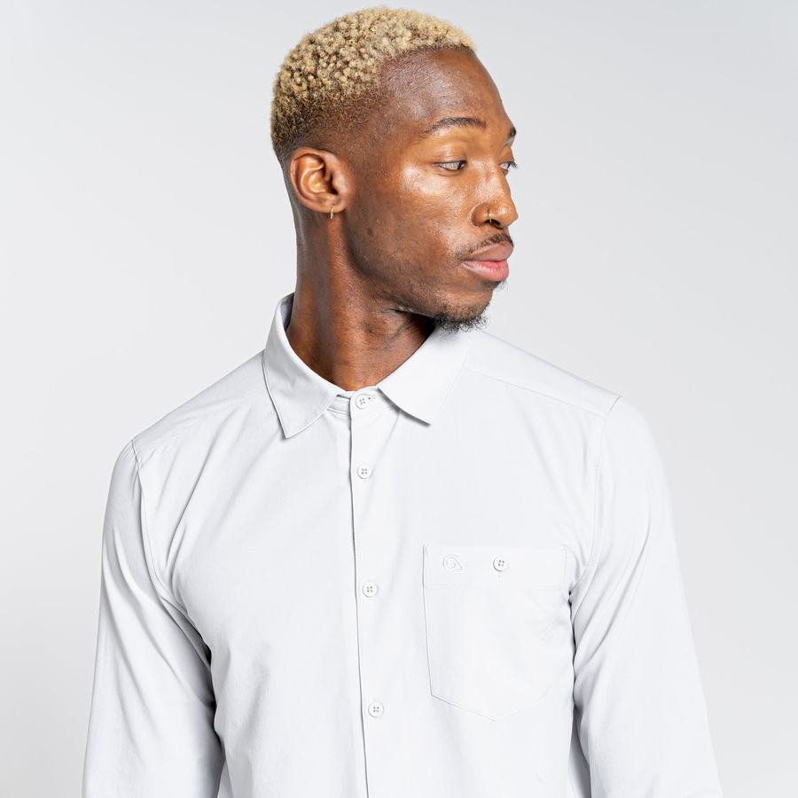 Camisas Craghoppers NosiLife Hedley Long Sleeved Hombre Plateados | WAK6716LA