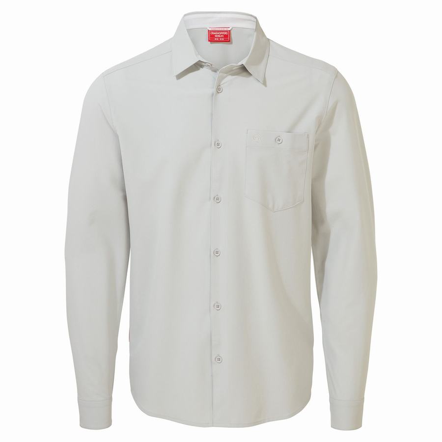 Camisas Craghoppers NosiLife Hedley Long Sleeved Hombre Plateados | WAK6716LA