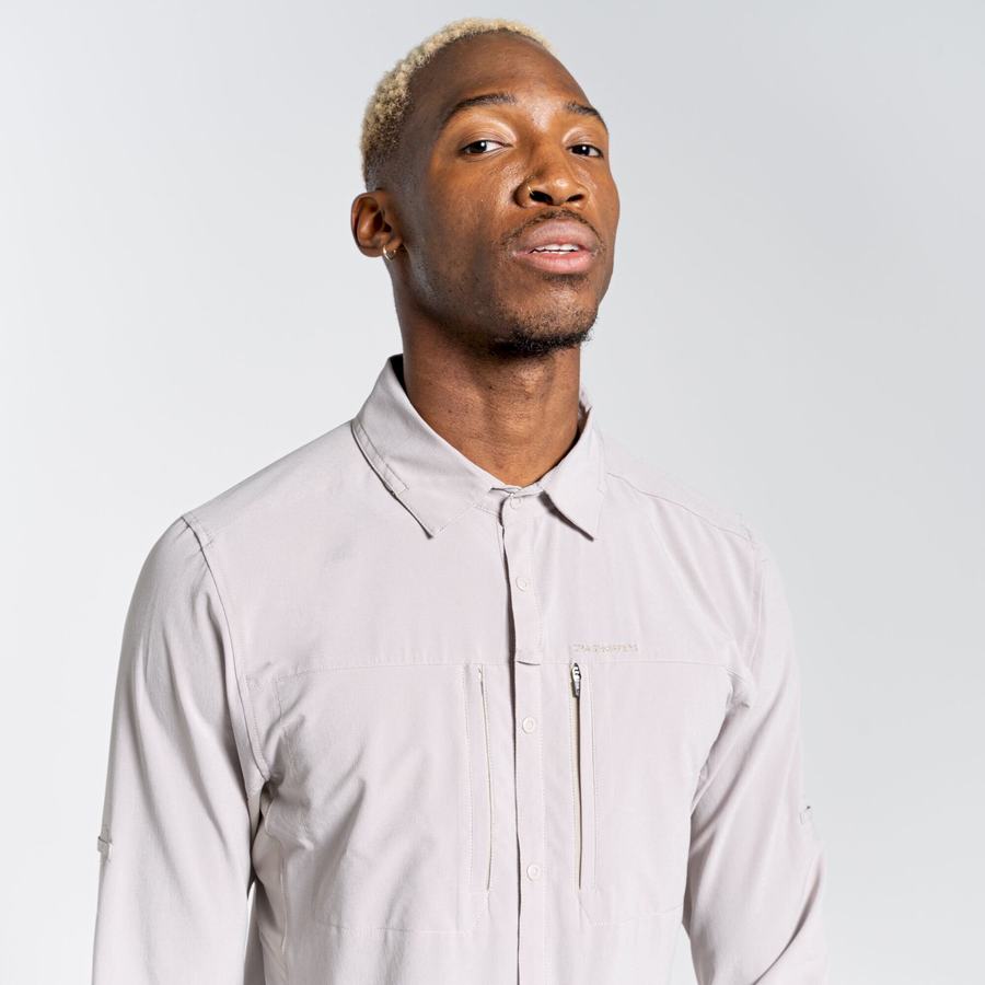 Camisas Craghoppers NosiLife Pro IV Long Sleeved Hombre Blancos | KBE2679RO