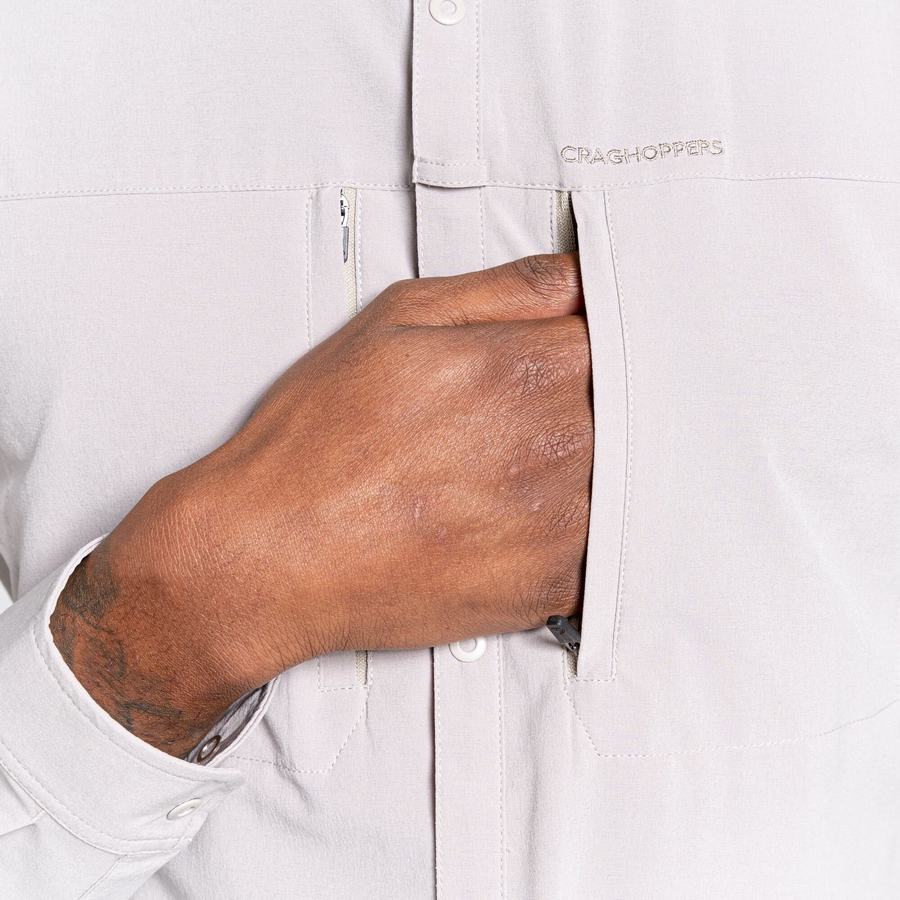 Camisas Craghoppers NosiLife Pro IV Long Sleeved Hombre Blancos | KBE2679RO