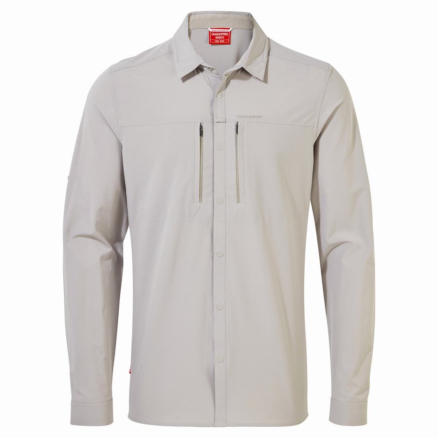 Camisas Craghoppers NosiLife Pro IV Long Sleeved Hombre Blancos | KBE2679RO