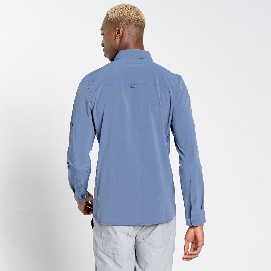 Camisas Craghoppers NosiLife Pro IV Long Sleeved Hombre Azules | PMN2981EQ