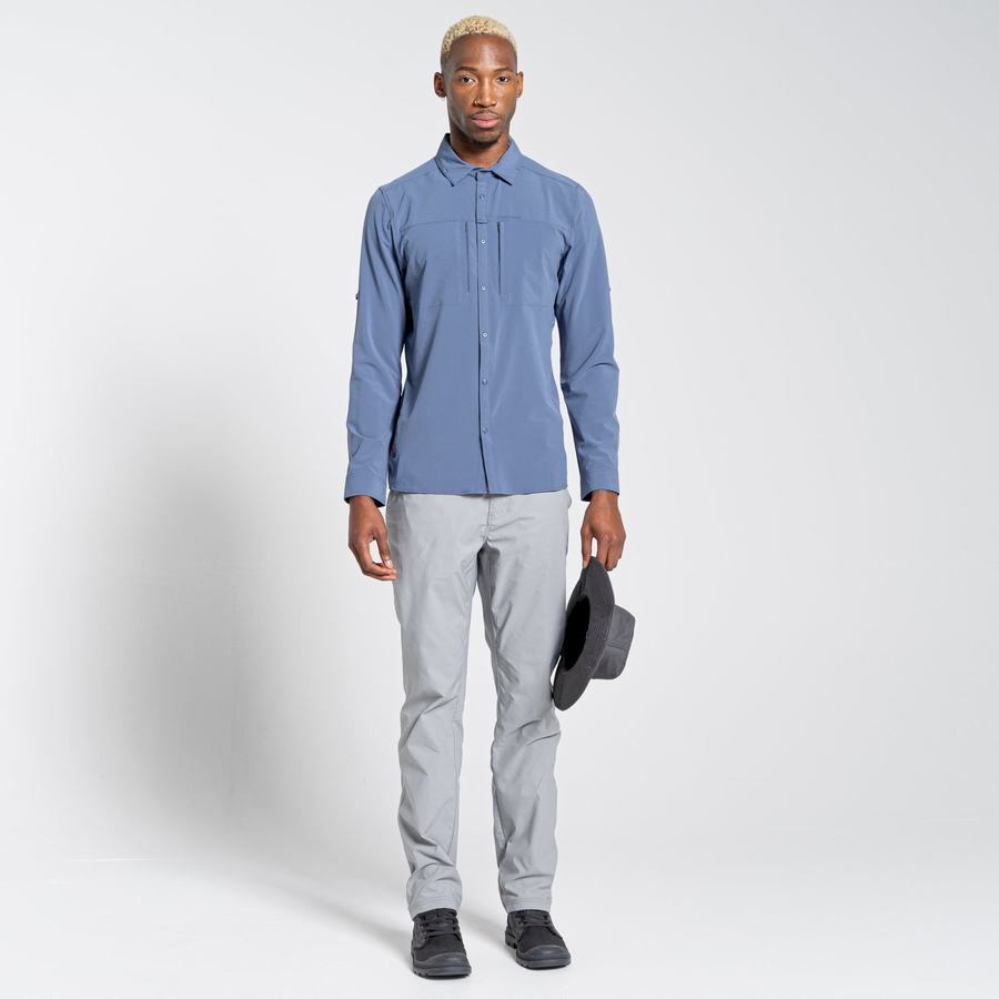 Camisas Craghoppers NosiLife Pro IV Long Sleeved Hombre Azules | PMN2981EQ