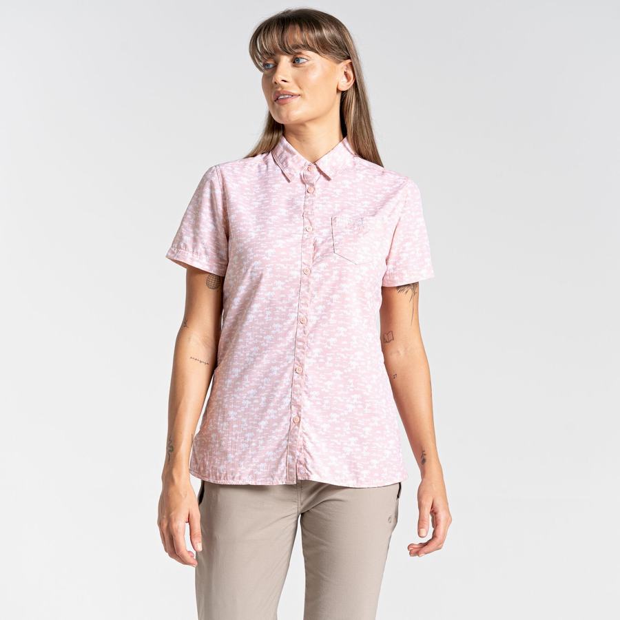 Camisas Craghoppers NosiLife Tillia Corta Sleeved Mujer Rosas | PKN1597YN