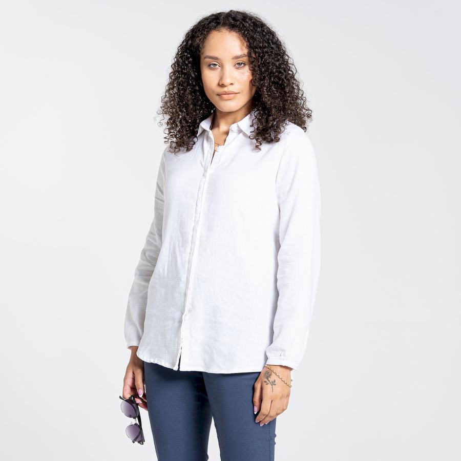Camisas Craghoppers Nosibotanical Bralio Mujer Blancos | DKR3630PN