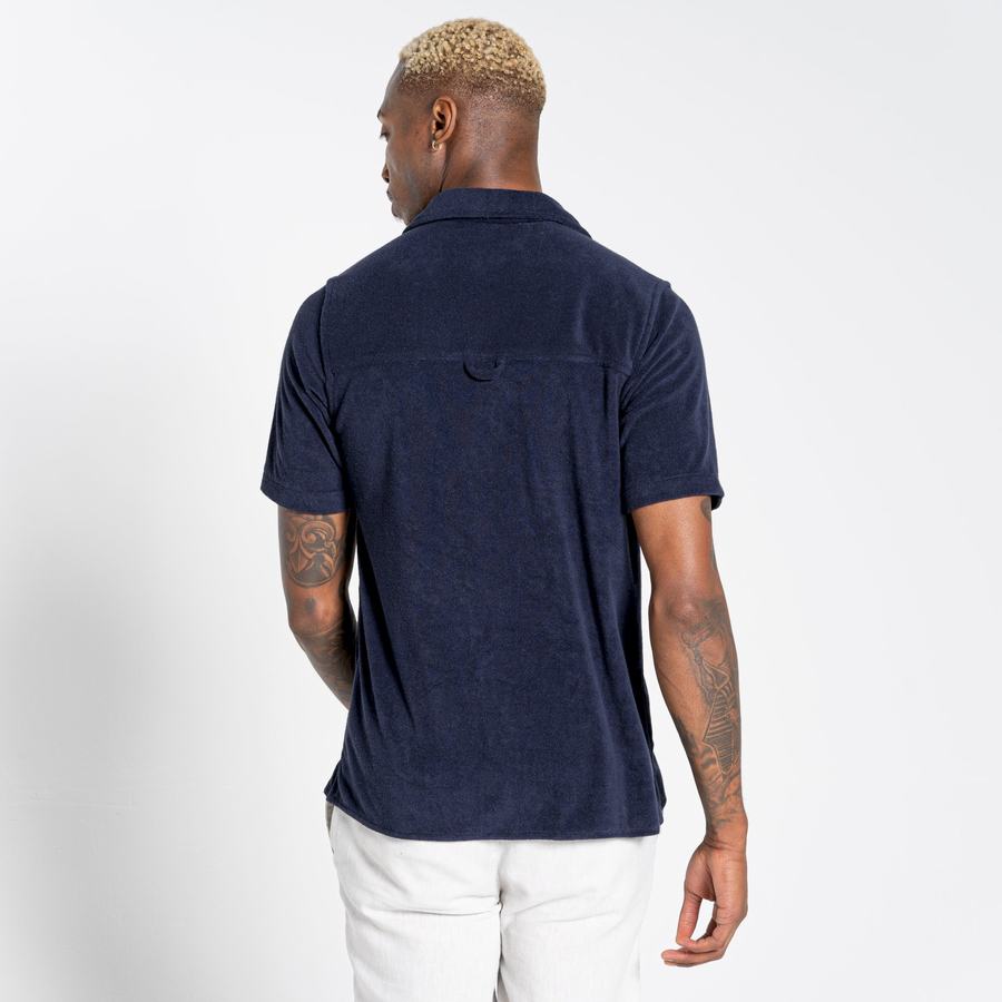 Camisas Craghoppers Nosibotanical Cholla Corta Sleeved Hombre Azules Azul Marino | TUC1176IO