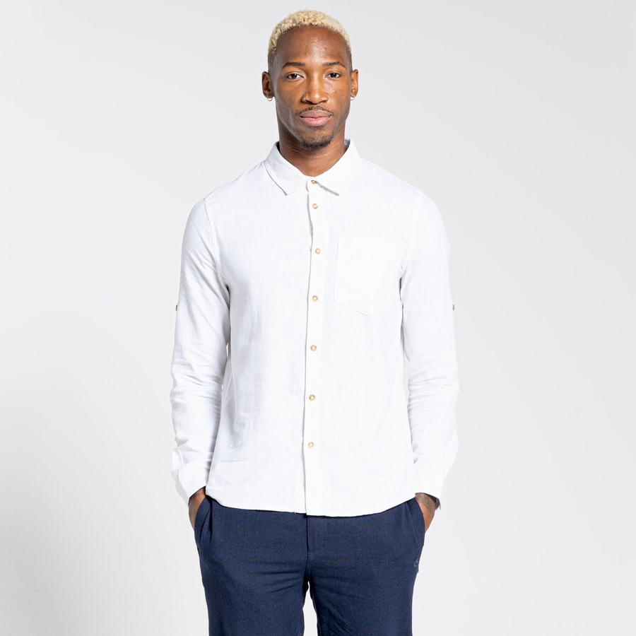 Camisas Craghoppers Nosibotanical Lagarto Long Sleeved Hombre Blancos | JVA10092OX