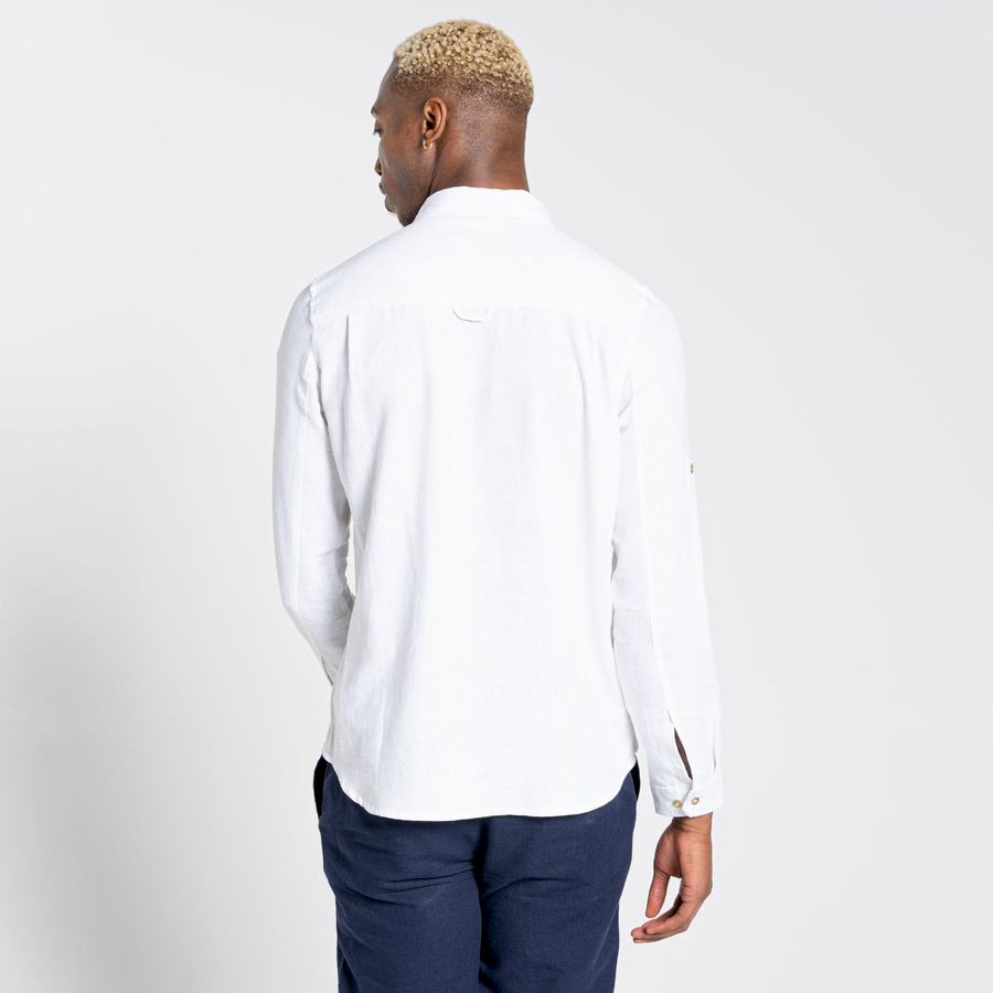 Camisas Craghoppers Nosibotanical Lagarto Long Sleeved Hombre Blancos | JVA10092OX