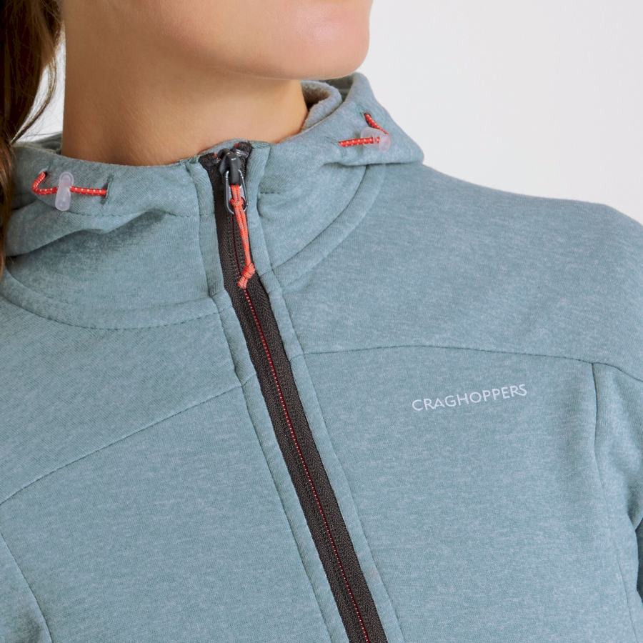 Camisetas Craghoppers Dynamic Encapuchado Half Zip Mujer Verdes Grises | GPJ1786CC