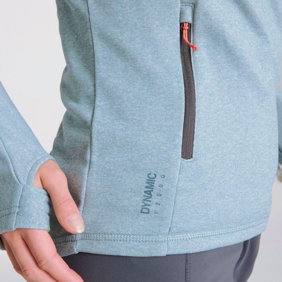 Camisetas Craghoppers Dynamic Encapuchado Half Zip Mujer Verdes Grises | GPJ1786CC