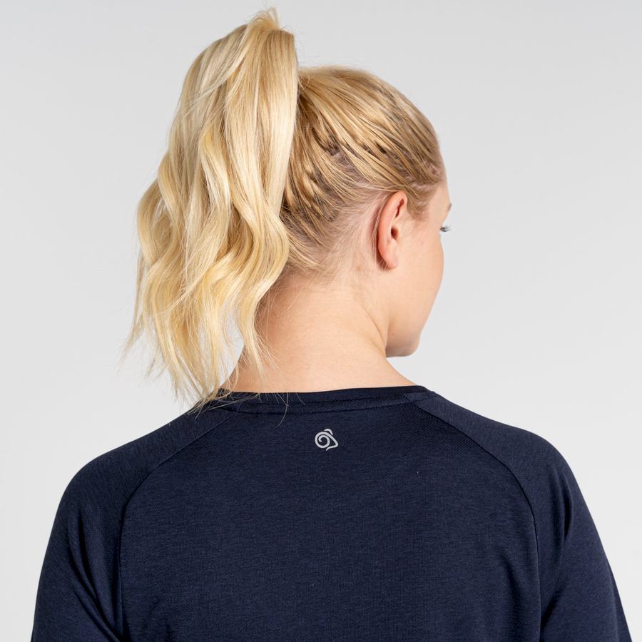 Camisetas Craghoppers Dynamic Pro Corta Sleeve Mujer Azules Azul Marino | WCH7874QW