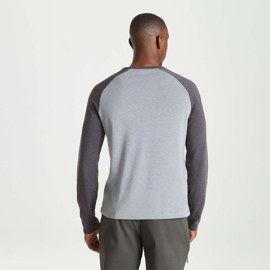 Camisetas Craghoppers First Layer Long-Sleeved Hombre Grises Negros | AJL1812PB