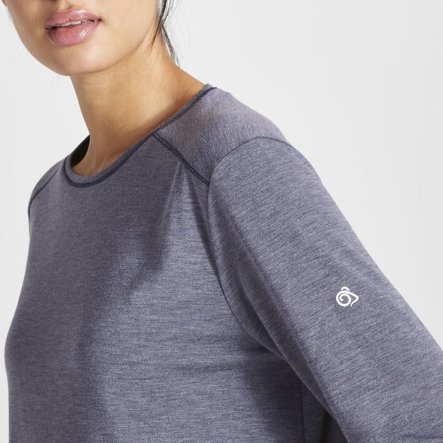 Camisetas Craghoppers First Layer Long Sleeved Mujer Azules Azul Marino | KDK4870QT