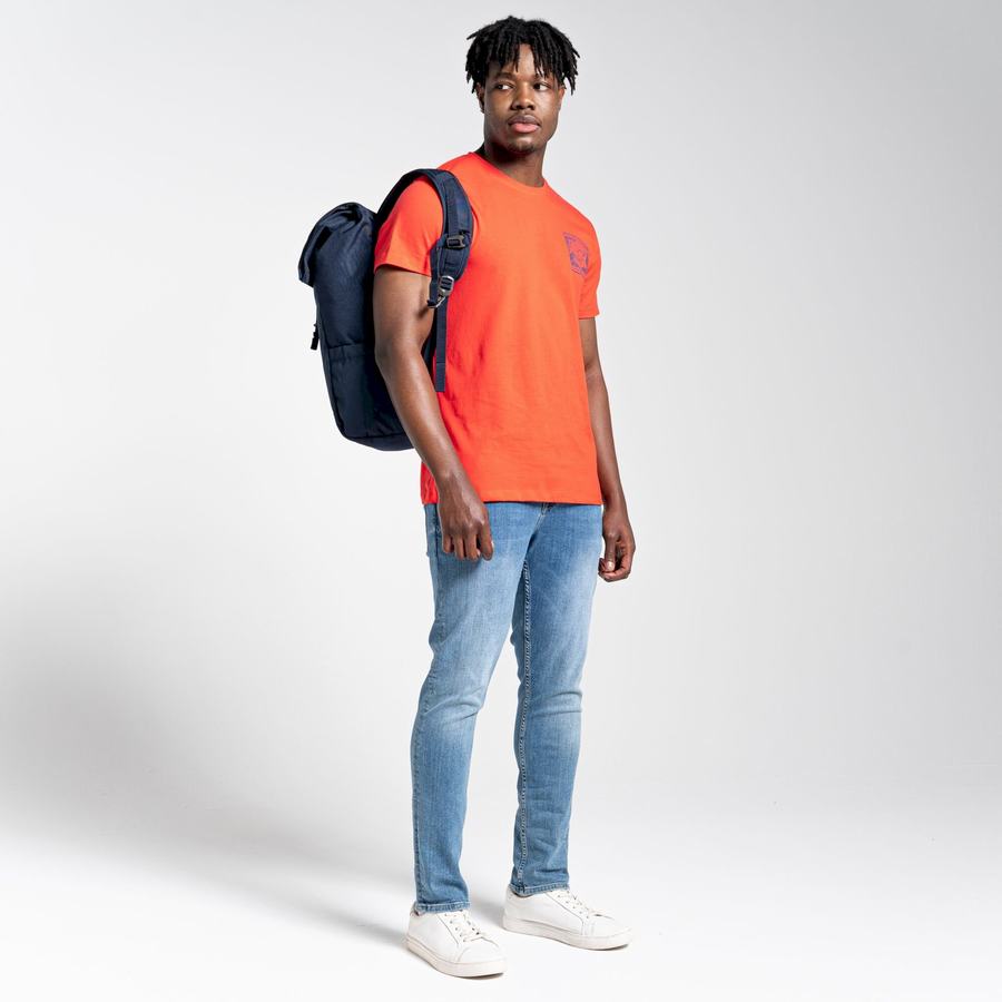 Camisetas Craghoppers Lugo Corta Sleeved Hombre Naranjas Rojos | CSD3558KP