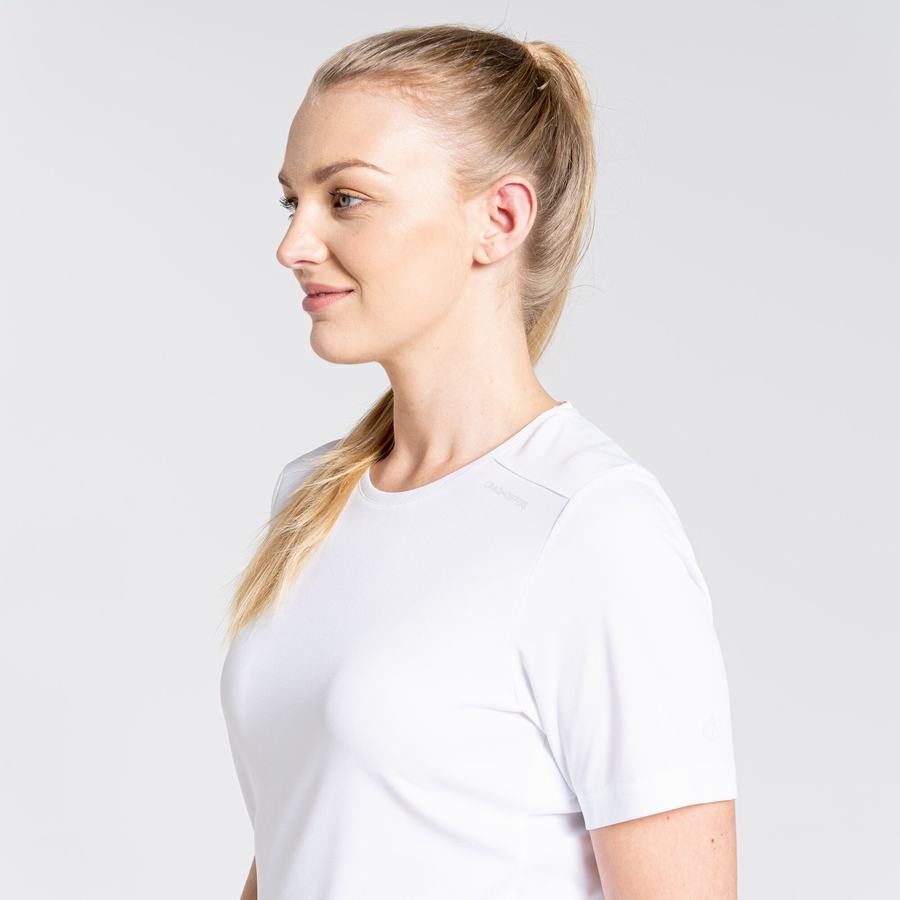 Camisetas Craghoppers NosiLife Candella Corta Sleeved Mujer Blancos | BAA8979XF