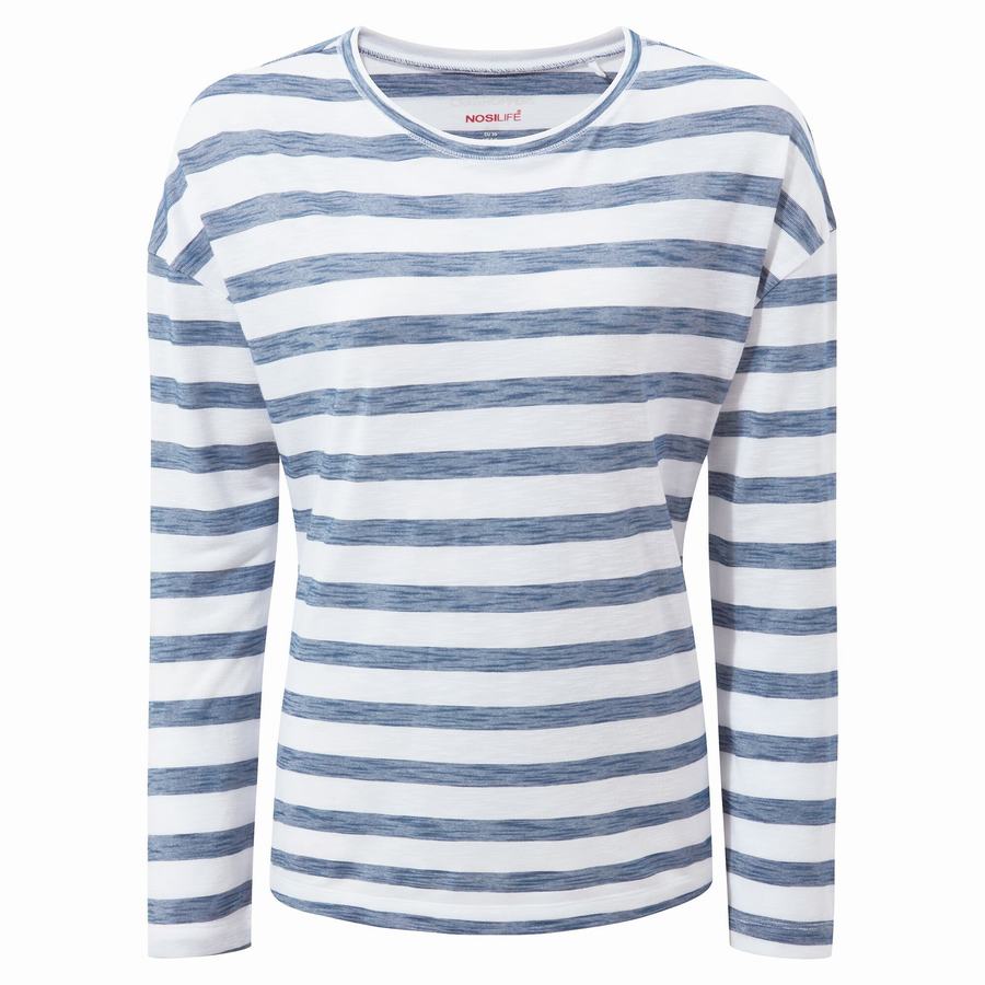 Camisetas Craghoppers NosiLife Cora Long Sleeved Mujer Azules | MLY7954DP