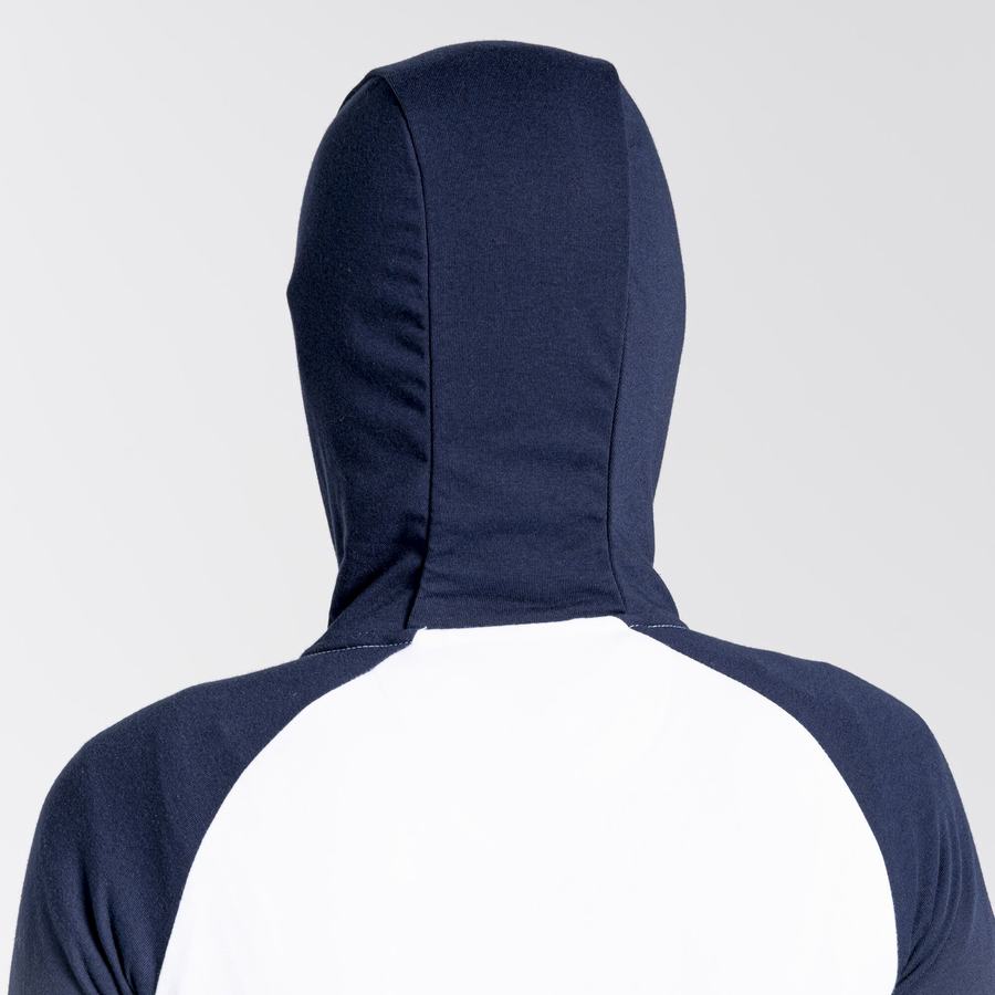 Camisetas Craghoppers NosiLife Milanta Encapuchado Mujer Azules Azul Marino Blancos | MHW3028TJ