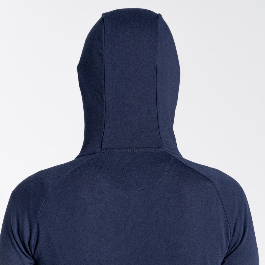 Camisetas Craghoppers NosiLife Milanta Encapuchado Mujer Azules Azul Marino | UST4915VQ