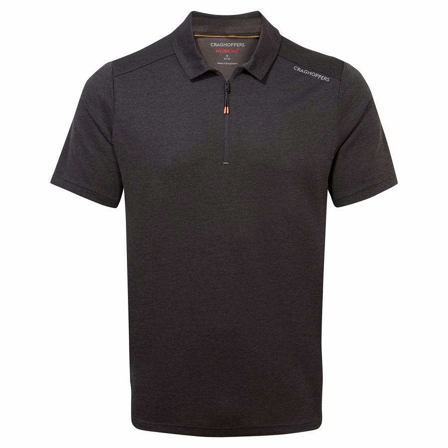 Camisetas Craghoppers NosiLife Pro Active Corta Sleeved Polo Hombre Negros | SFQ2990HY