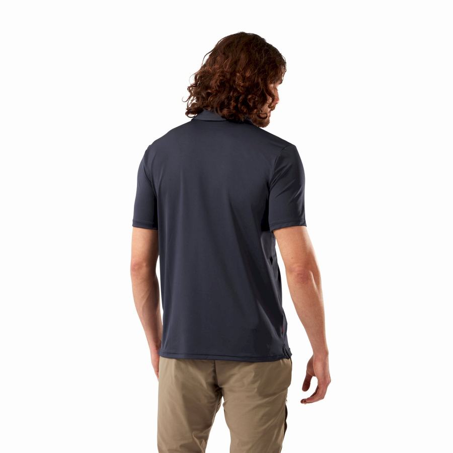 Camisetas Craghoppers NosiLife Pro Corta Sleeved Polo Hombre Azules Azul Marino | YWA7559CG