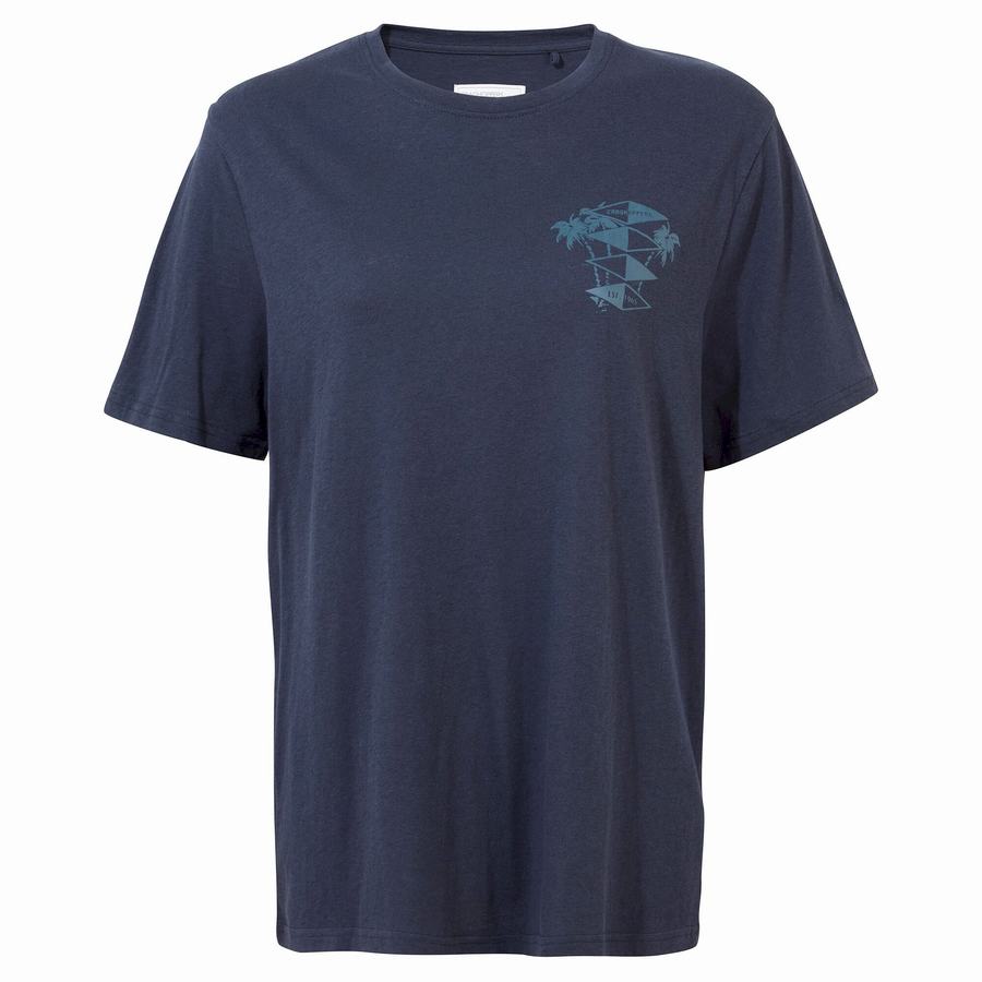 Camisetas Craghoppers Nosibotanical Sten Corta Sleeved Hombre Azules Azul Marino | IFH275JP