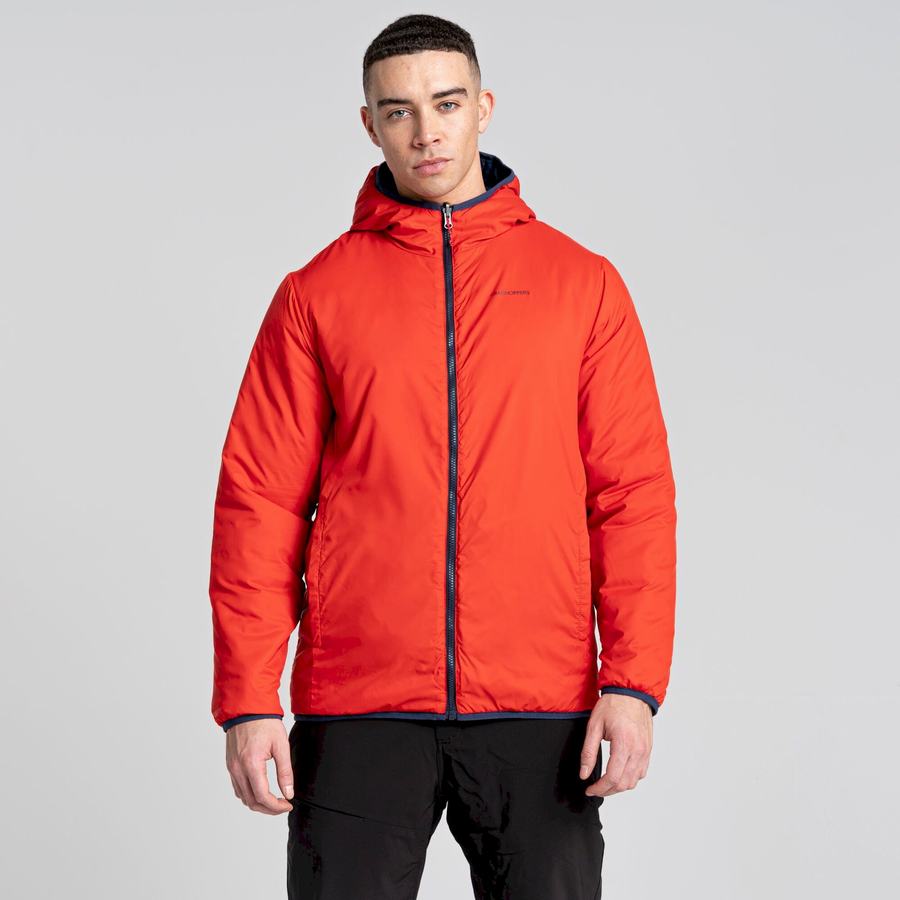 Chaquetas Craghoppers Compresslite VI Encapuchado Hombre Azules Azul Marino Rojos | KGI235PX