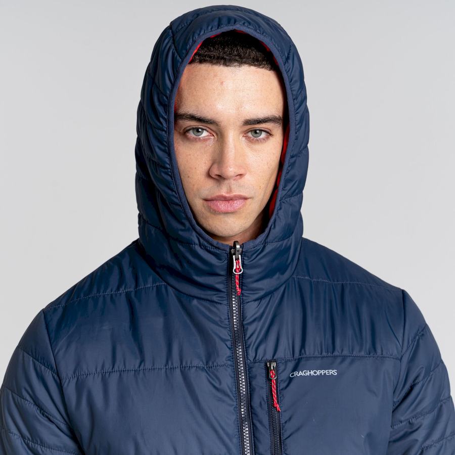 Chaquetas Craghoppers Compresslite VI Encapuchado Hombre Azules Azul Marino Rojos | KGI235PX