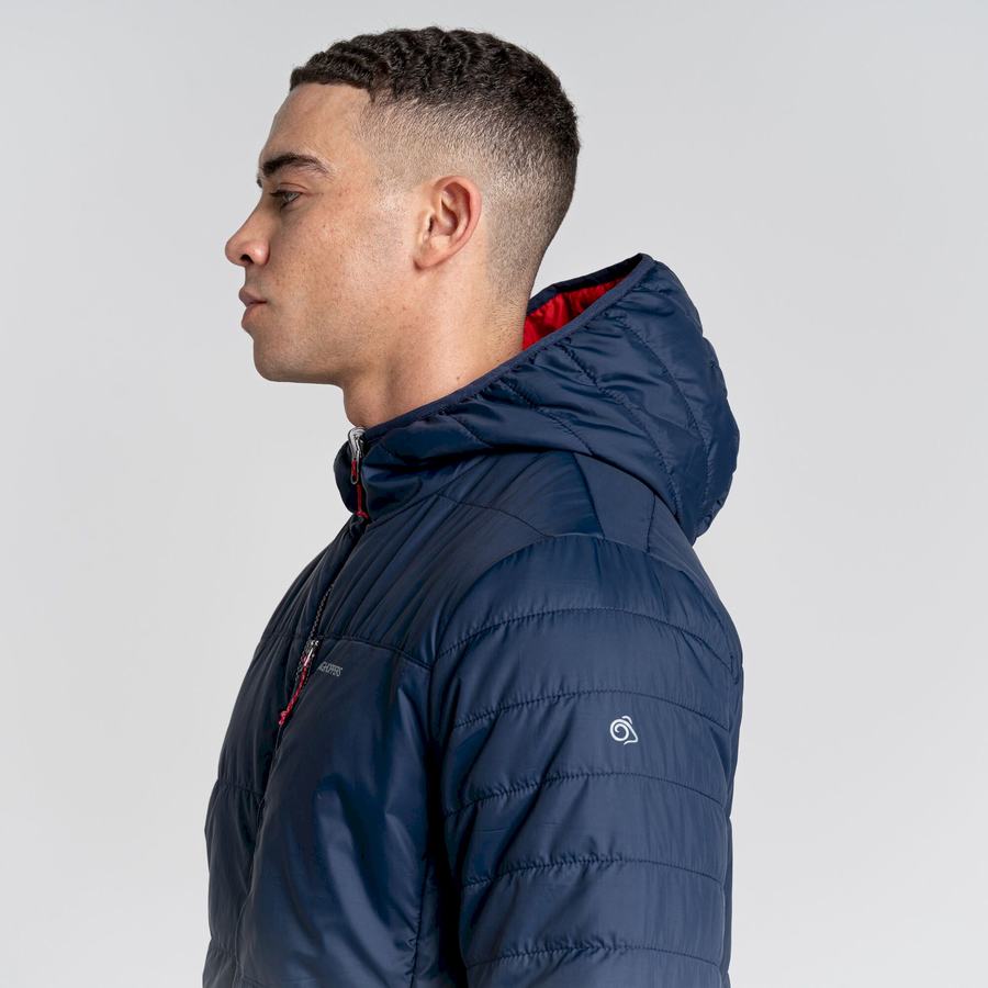 Chaquetas Craghoppers Compresslite VI Encapuchado Hombre Azules Azul Marino Rojos | KGI235PX