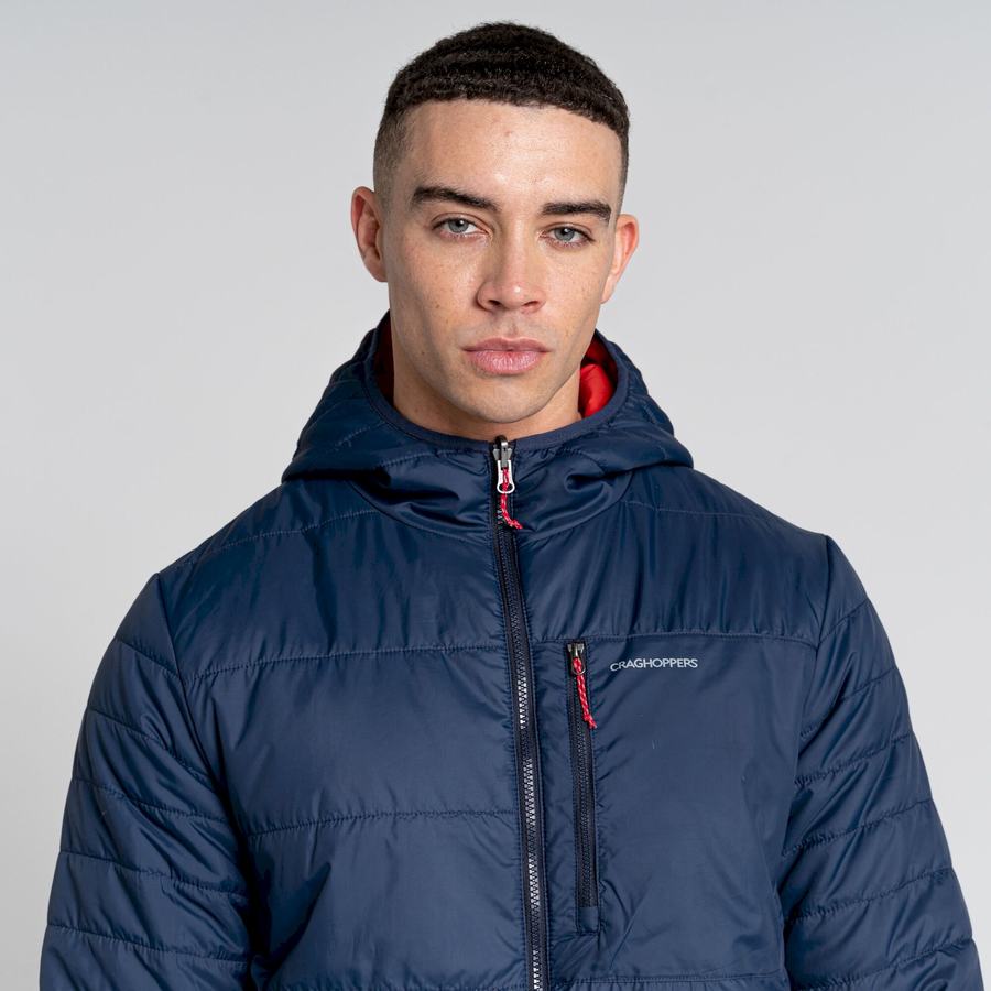 Chaquetas Craghoppers Compresslite VI Encapuchado Hombre Azules Azul Marino Rojos | KGI235PX