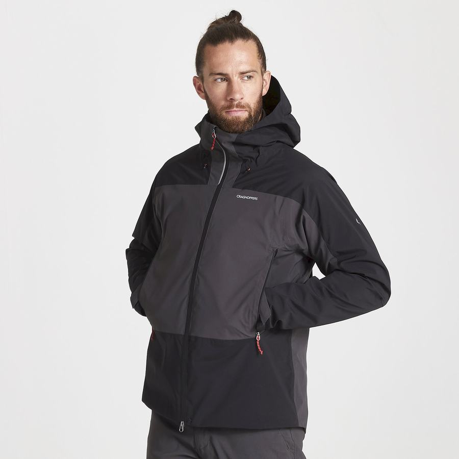 Chaquetas Craghoppers Impermeables Gryffin Hombre Negros | KCI492YV