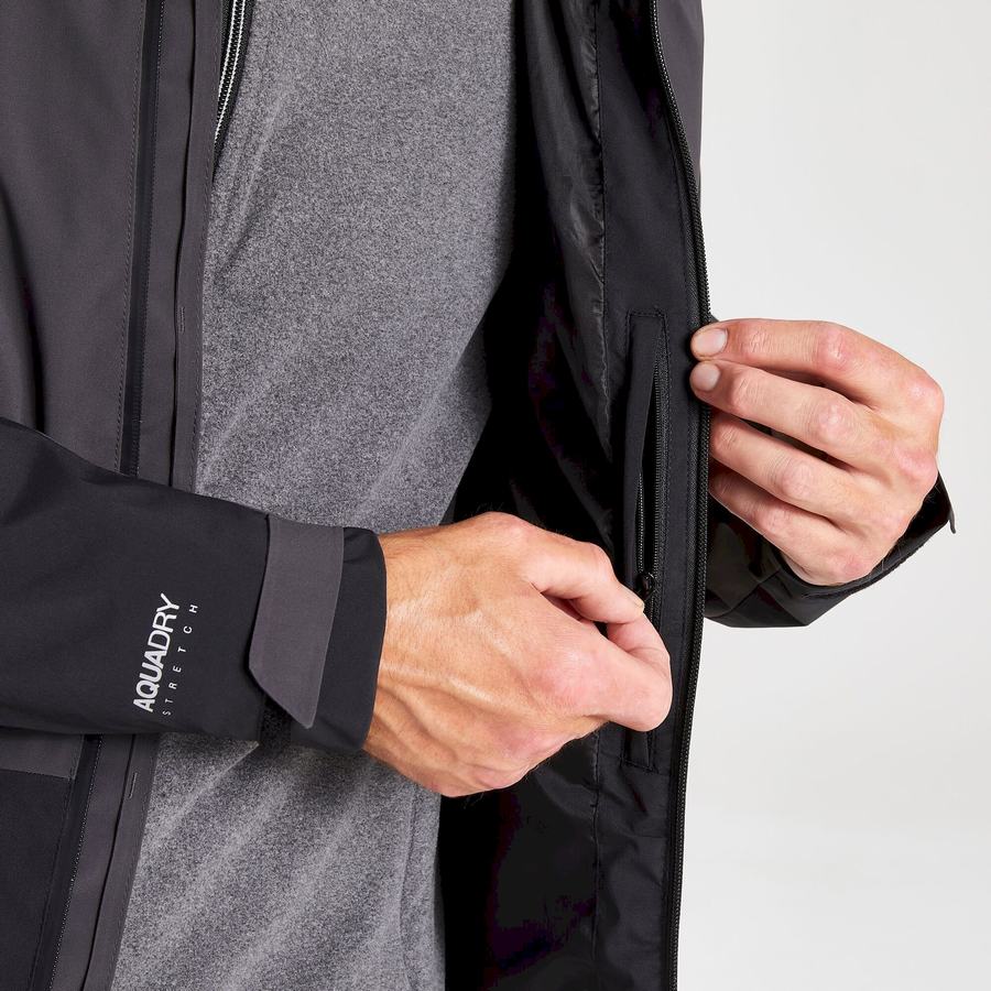 Chaquetas Craghoppers Impermeables Gryffin Hombre Negros | KCI492YV