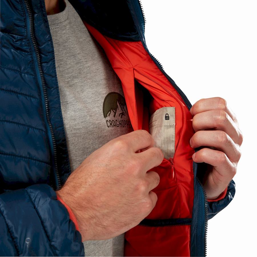 Chaquetas Craghoppers Insulated ExpoLite Encapuchado Hombre Azul Marino Azules | QZI523WA