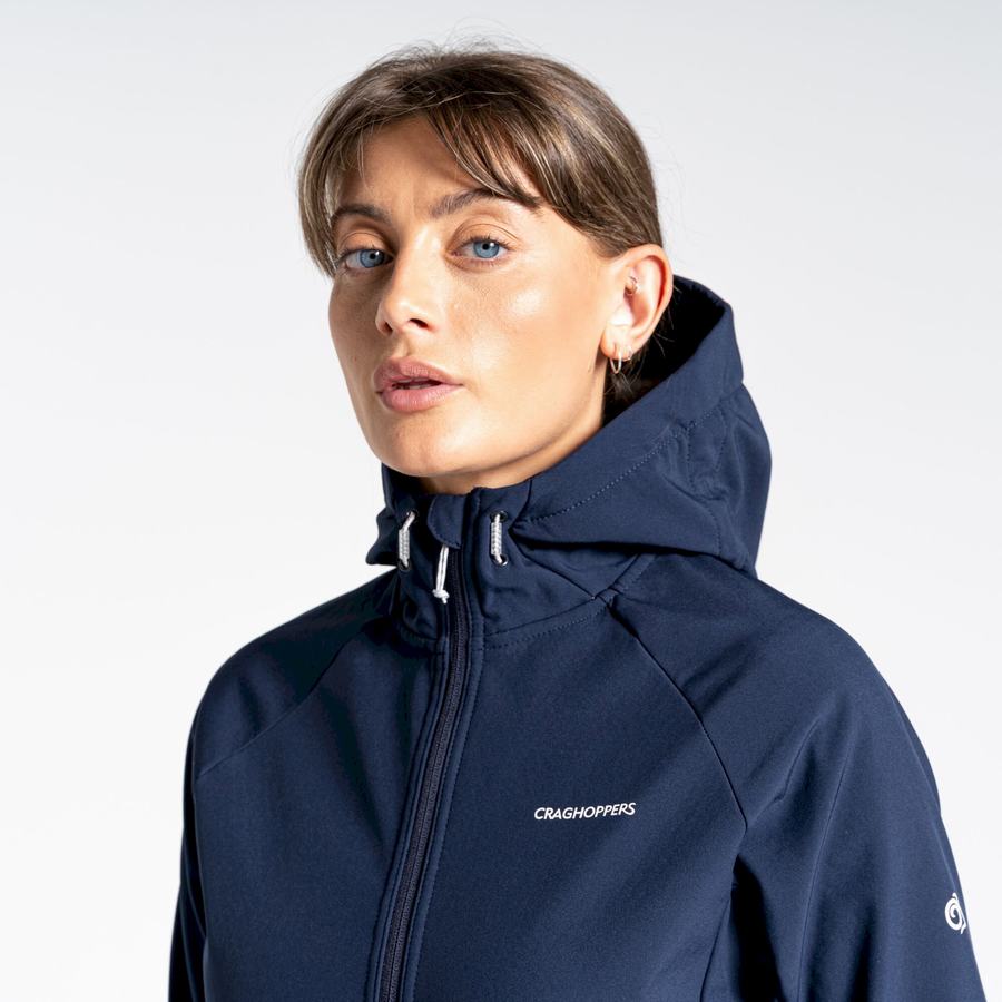 Chaquetas Craghoppers Kalti Weatherproof Encapuchado Mujer Azules Azul Marino Grises | ACG1655XS