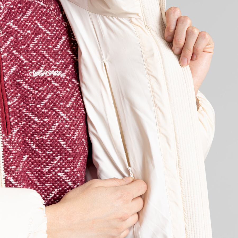Chaquetas Craghoppers Narlia Insulated Encapuchado Mujer Blancos | QVS4331KG