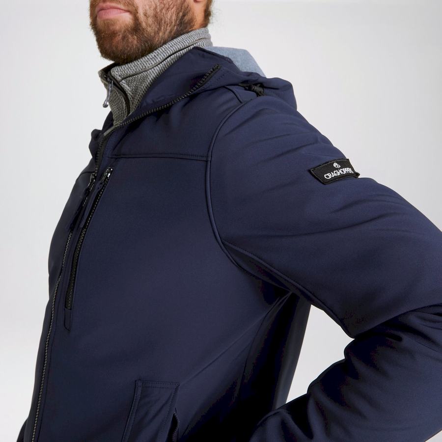 Chaquetas Craghoppers Oswin Insulated Encapuchado Hombre Azules Azul Marino | KHQ182CE