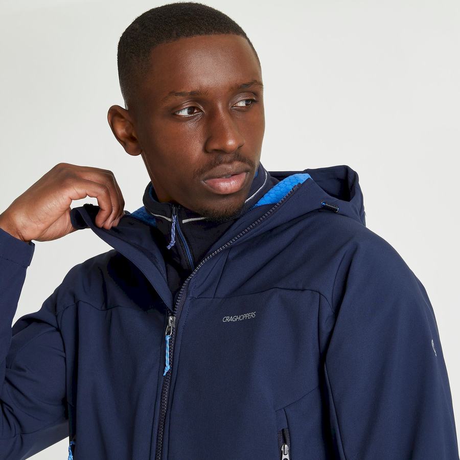 Chaquetas Craghoppers Tripp Encapuchado Hombre Azules Azul Marino | HUG2815NV