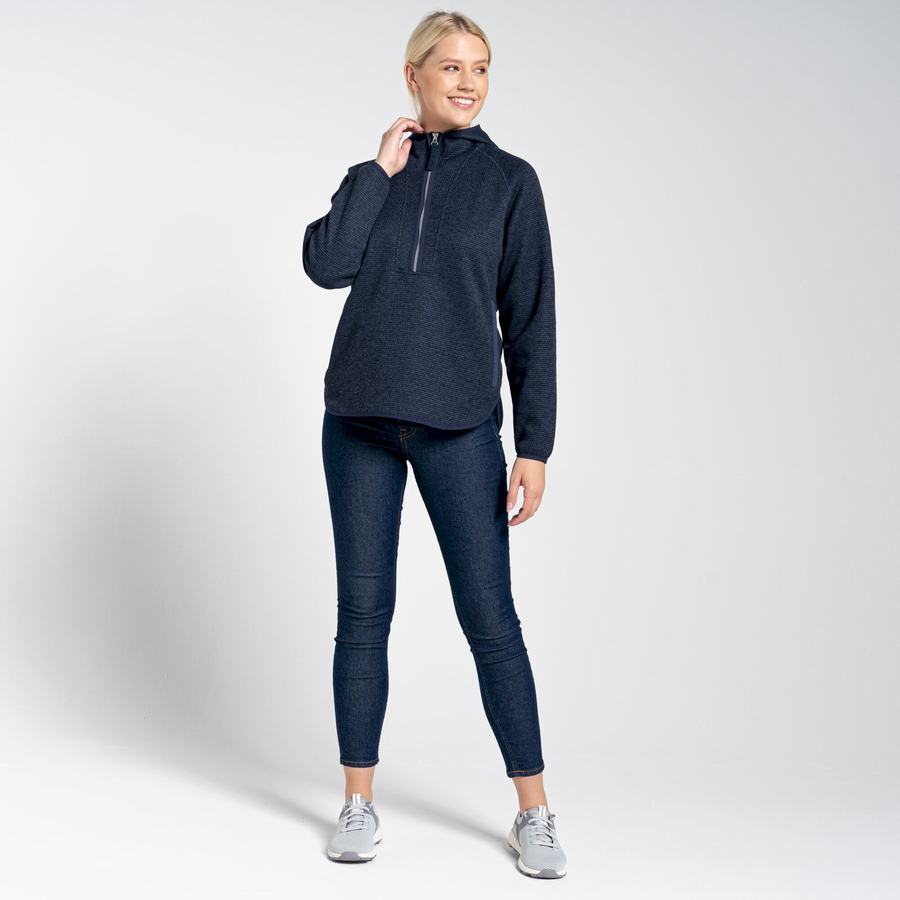 Jerséis Craghoppers Elena Encapuchado Half Zip Mujer Azules Azul Marino | NOI346PG