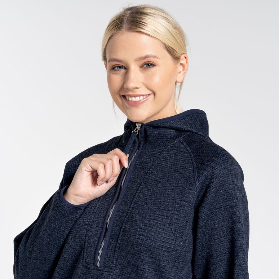 Jerséis Craghoppers Elena Encapuchado Half Zip Mujer Azules Azul Marino | NOI346PG