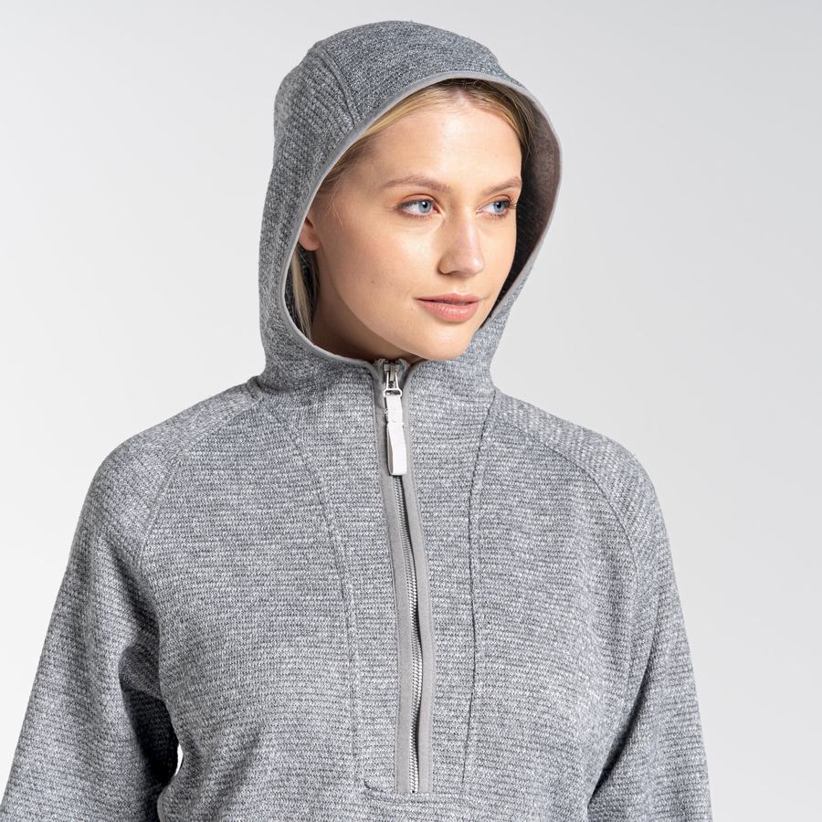 Jerséis Craghoppers Elena Encapuchado Half Zip Mujer Grises | XOJ7450IM