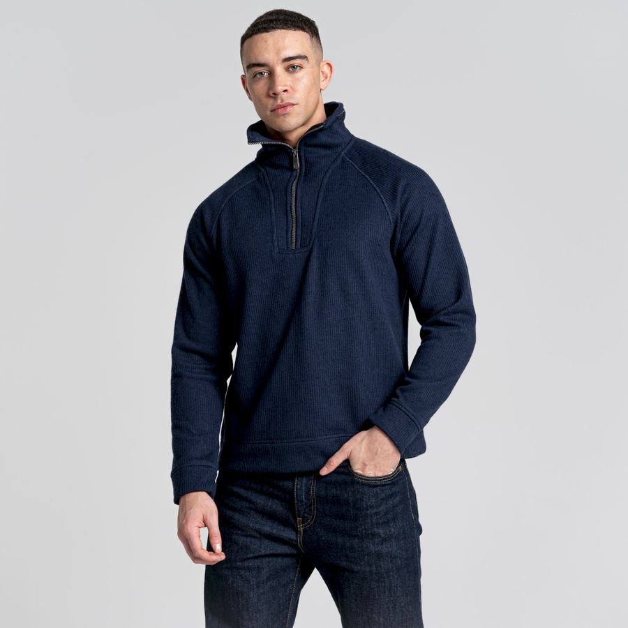 Jerséis Craghoppers Logan Half Zip Hombre Azules Azul Marino | UDN824KM