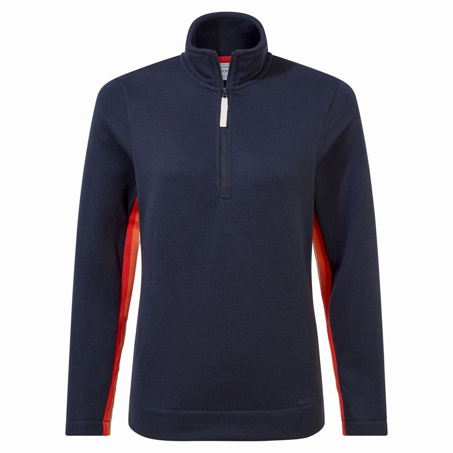 Jerséis Craghoppers Pinalla Half Zip Mujer Azules Azul Marino | QJZ2139PW